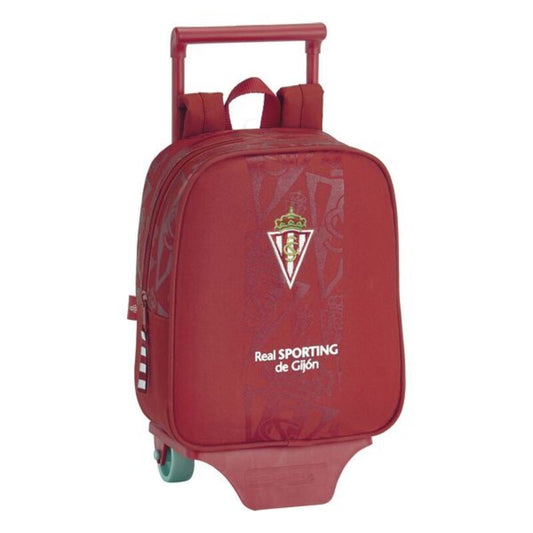 School Rucksack with Wheels 805 Real Sporting de Gijón Red