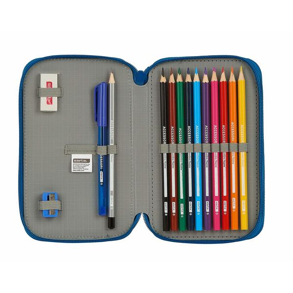 Double Pencil Case BlackFit8 Oxford Dark blue (28 pcs)
