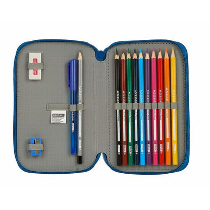 Double Pencil Case BlackFit8 Oxford Dark blue (28 pcs)