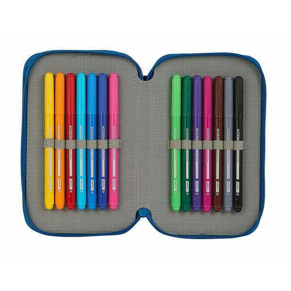 Double Pencil Case BlackFit8 Oxford Dark blue (28 pcs)