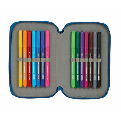 Double Pencil Case BlackFit8 Oxford Dark blue (28 pcs)