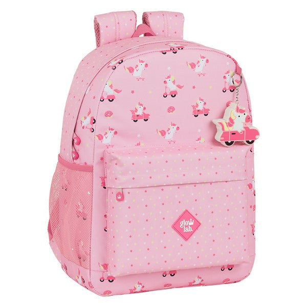 School Bag Glow Lab Unicorn Day Pink