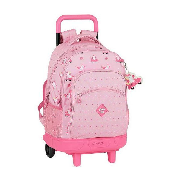 Zaino Scuola con Ruote Compact Glow Lab Unicorn Day Pink
