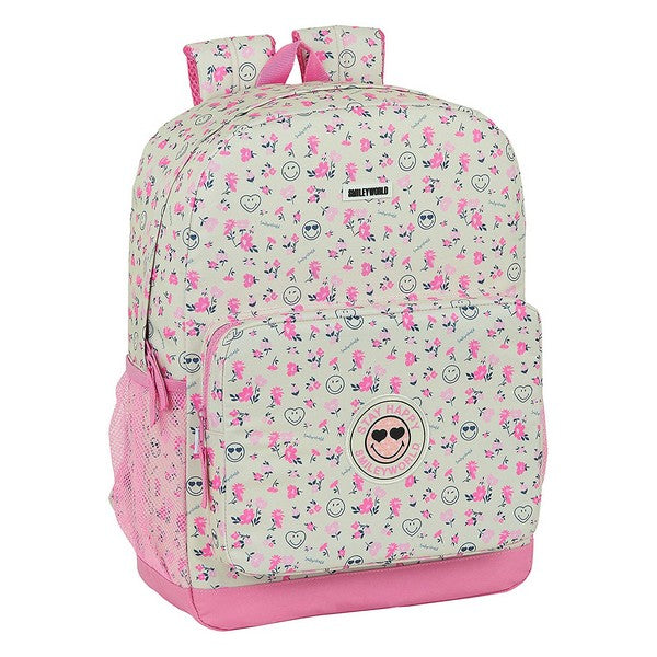 School Bag Smiley World Garden White Pink