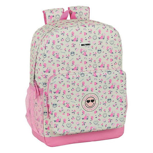 School Bag Smiley World Garden White Pink