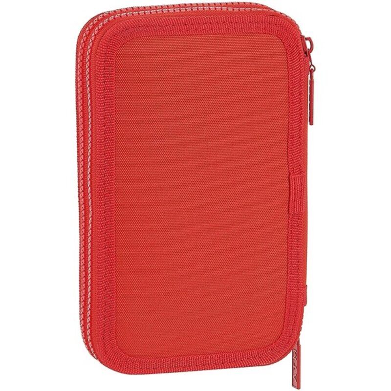 Double Pencil Case Atlético Madrid White Red (28 pcs)