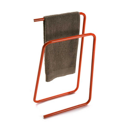 Free-Standing Towel Rack Orange Metal