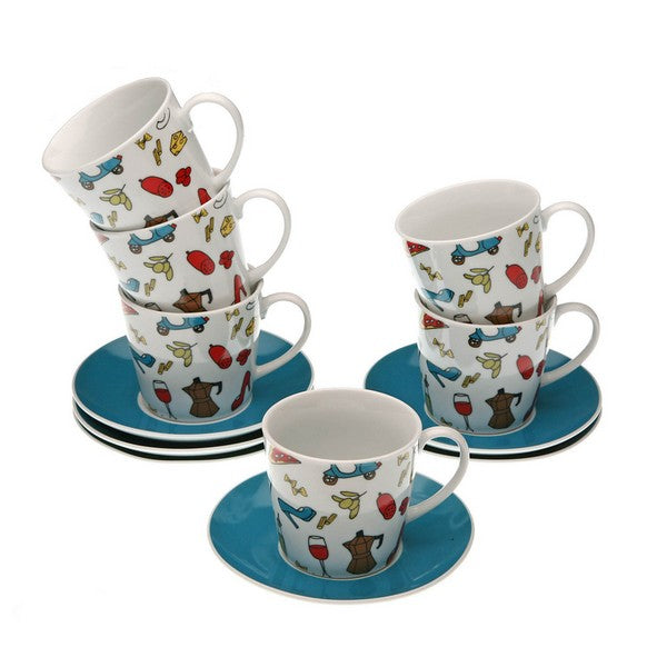 Piece Coffee Cup Set Porcelain (6 Pieces)