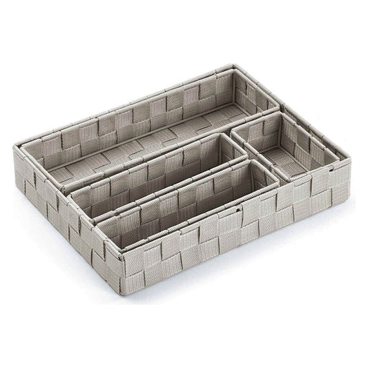 Set of Stackable Organising Boxes Textile (5 Pieces) (6 x 34 x 26 cm)
