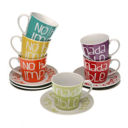 Piece Coffee Cup Set Porcelain (6 Pieces)