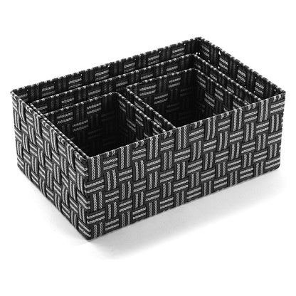 Set of Stackable Organising Boxes Textile (4 Pieces) (25 x 15 x 38 cm)