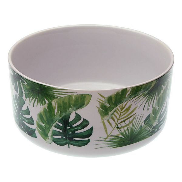 Salad Bowl New Leaves Porcelain (22,2 x 11 x 22,2 cm)