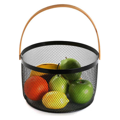 Portafrutta Metallo/vimini (25 x 30 x 25 cm)