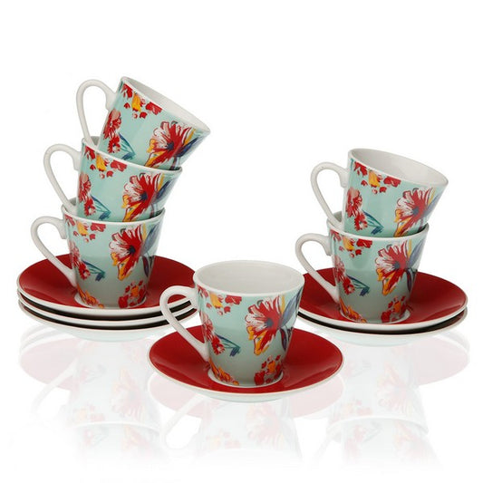 Piece Coffee Cup Set Paradise Porcelain (6 Pieces)