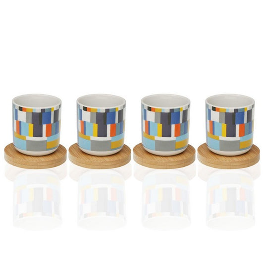 Piece Coffee Cup Set Etna Bamboo Porcelain (4 pcs)