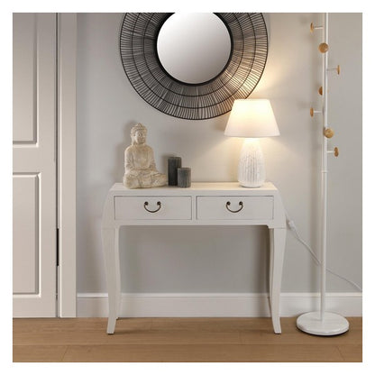 Hall Table with 2 Drawers MDF Wood/Fir wood (25 x 80 x 97 cm)