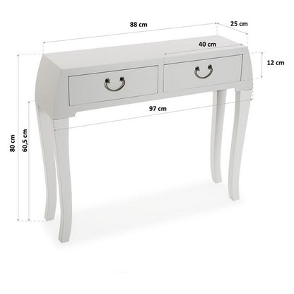 Hall Table with 2 Drawers MDF Wood/Fir wood (25 x 80 x 97 cm)