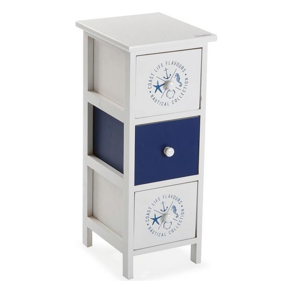 Chest of drawers MDF Wood Nautical 3 drawers (29 x 62 x 25 cm)