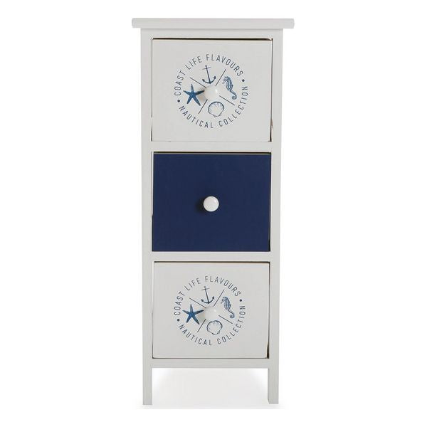 Chest of drawers MDF Wood Nautical 3 drawers (29 x 62 x 25 cm)