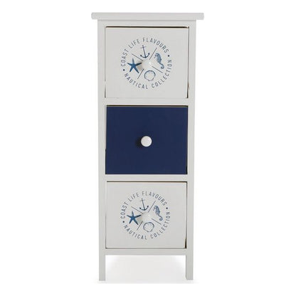 Chest of drawers MDF Wood Nautical 3 drawers (29 x 62 x 25 cm)