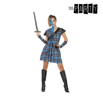 Costume per Adulti Donna Scozzese Blu 4 pz