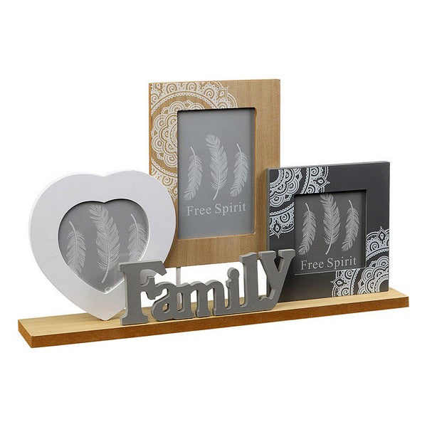 Photo frame Family Brown Grey 119871 (3 Photos)