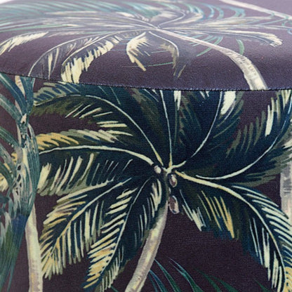 Footrest DKD Home Decor Palmera Polyester Wood Metal Tropical (35 x 35 x 35 cm)