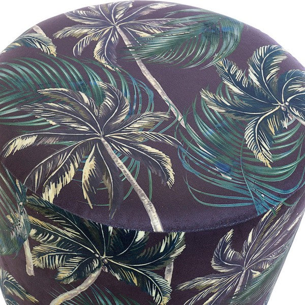Footrest DKD Home Decor Palmera Polyester Wood Metal Tropical (35 x 35 x 35 cm)