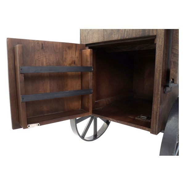Bottle rack DKD Home Decor Bottles India With wheels Mango wood (172 x 50 x 90 cm)