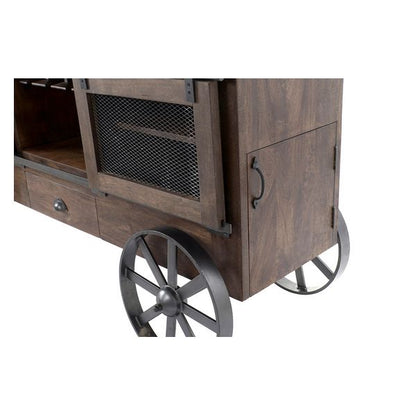 Bottle rack DKD Home Decor Bottles India With wheels Mango wood (172 x 50 x 90 cm)