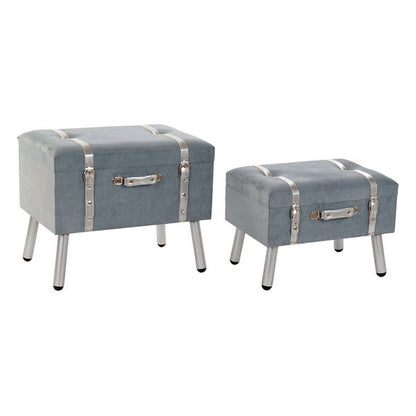 Footrest DKD Home Decor (2 pcs) Velvet MDF Wood Chic (50 x 38 x 35 cm) (60 x 40 x 50 cm)