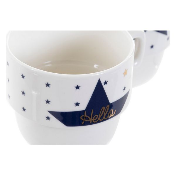 Piece Coffee Cup Set DKD Home Decor Star (200 ml) (4 pcs)