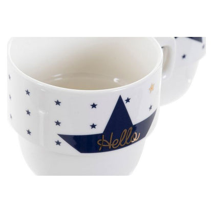 Piece Coffee Cup Set DKD Home Decor Star (200 ml) (4 pcs)