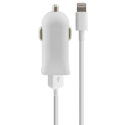 USB Car Charger + MFi Certified Cable Lightning Contact 2.1A White