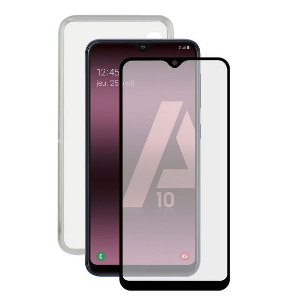Proteggi schermo per cellulare in vetro temperato + custodia per cellulare Samsung Galaxy A10 Contact