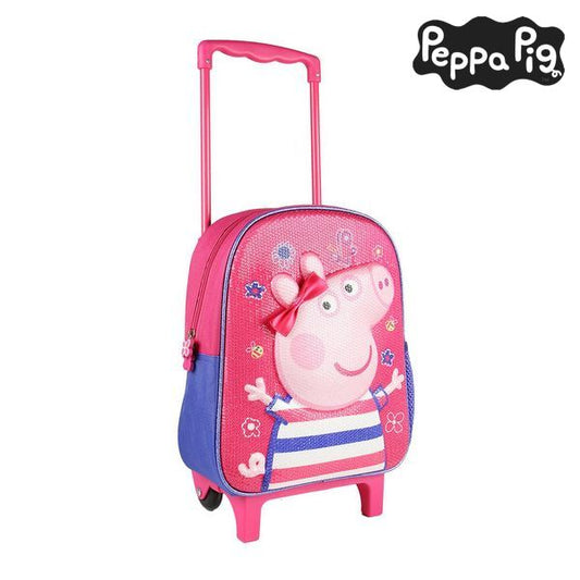 3D School Bag with Wheels Peppa Pig Pink