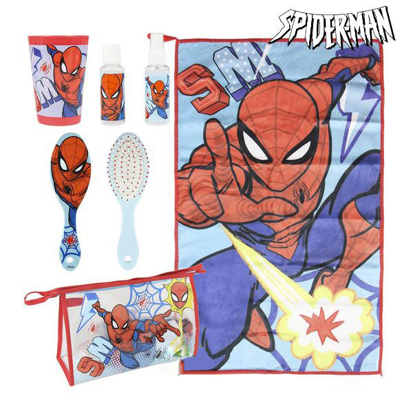 Borsa da Toilette Scuola Spiderman (6 pezzi) Rosso Blu