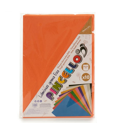 Carta Eva Gomma 10 (30 x 0,2 x 20 cm) (10 Pezzi) Arancione