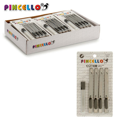 Cutter Black Metal (1,5 x 18,5 x 10 cm) (4 Pieces)