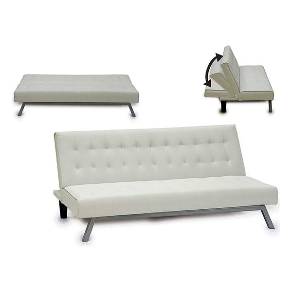 Sofa White Leatherette (83 x 79 x 180 cm)