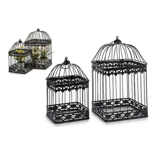 Gabbia Black Metal Ironwork Nero (2 Pezzi) (23 x 40 x 23 cm)