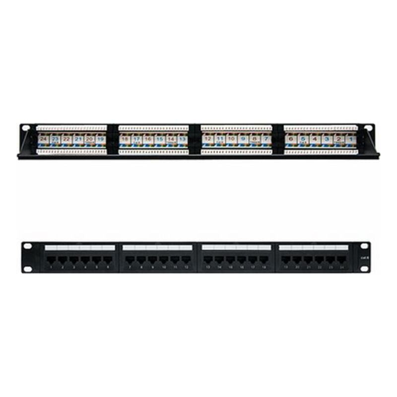 Pannello patch 24 porte UTP categoria 6 NANOCABLE 10.21.3124 19" RJ45 Nero