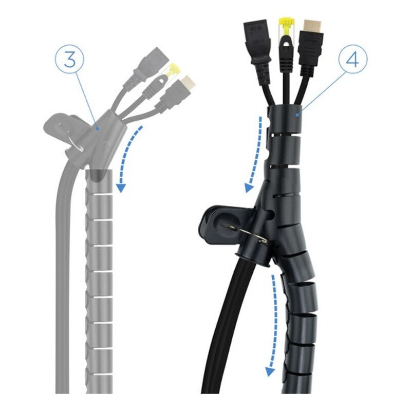 Cable Organiser NANOCABLE 10.36.0001-BK Ø 2,5 cm (1 m) Black