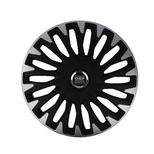 Copricerchio OMP Stinger Speed ​​Nero Argento 14" (4 ud)