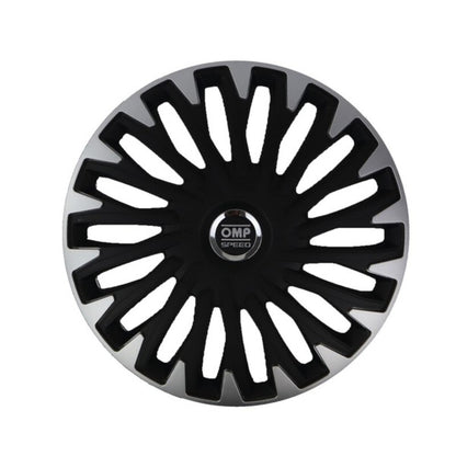 Copricerchio OMP Stinger Speed ​​Nero Argento 15" (4 ud)