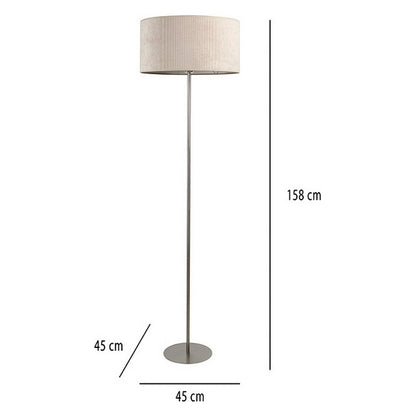 Floor Lamp Beige Velvet (45 x 45 x 158 cm)