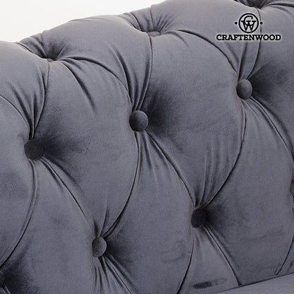 Divano Chesterfield a 3 posti in velluto grigio - Collezione Relax Retro di Craftenwood