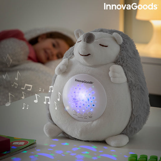 Hedgehog Soft Toy with White Noise and Nightlight Projector Spikey InnovaGoods