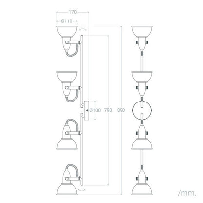 Ceiling Light Ledkia Emer 4 White 25 W (720x120x245 mm)