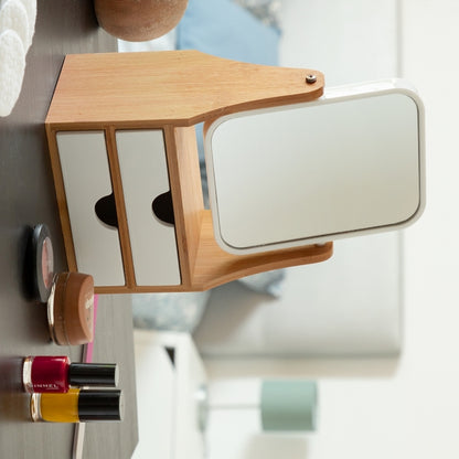 Table-top Mirror with Drawers Bamboo